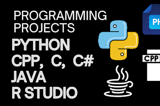 write code,scripts,assignments in python,java,cpp,c,sql,programming projects