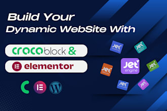 build a dynamic custom  website using crocoblock, elementor, and jetengine