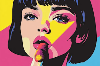 draw custom pet portrait in pop art style
