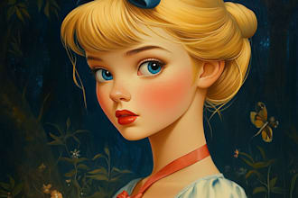 draw you a beautiful portrait in disney cartoon