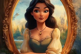 create a gorgeous disney style cartoon portrait