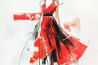 draw your fashion sketch, designs and flat illustration