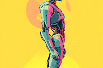 design robots and concept art of futuristic mecha