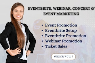 do event promotion, webinar marketing, concert, eventbrite setup, facebook event