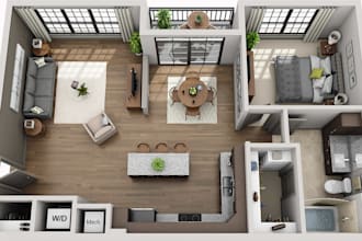 create 3d floor plans for residence, apartment and offices