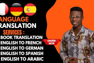 translate words or text from english to german or spanish