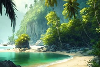 illustrate environment concept art, fantasy worlds