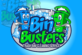 design junk removal, recycling and trash bin cleaning logo