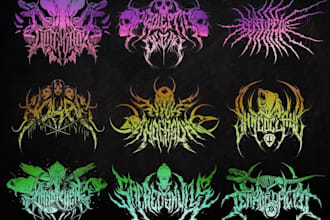 create black slam or death metal logo design for you