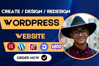 create build clone redesign wordpress website design elementor, wordpress expert