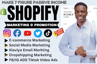 promote shopify store sales funnel, shopify dropshipping marketing ads promotion