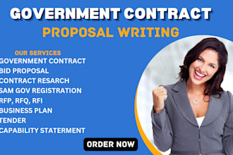 write a winning government contract bid proposal  or rfp response, rfp, tender