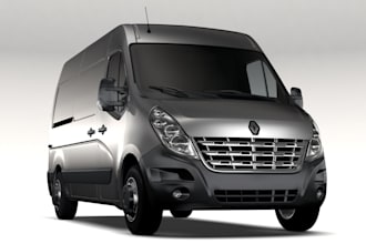 build 3d realistic suv van, 3d van body kit, car part, automotive animation