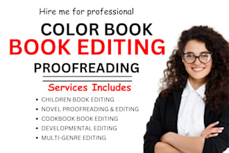 edit picture book, children book, cookbook as book editor, book formatting