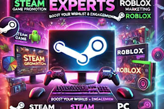 promote steam games, roblox and pc games to boost wishlists