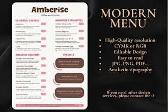 design professional menus for your restaurant