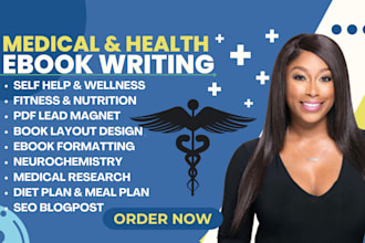 ghostwrite medical ai SEO articles, health care ebook, fitness, diet plan blog