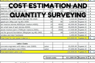 do cost estimation, material takeoff and quantity surveying for your project