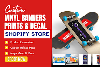 design custom vinyl banners prints decals magnets stickers shopify store website