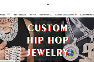 jewelry shopify store custom jewelry hiphop gold chain luxury dropshipping store