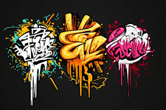 create graffiti logo or graffiti illustration