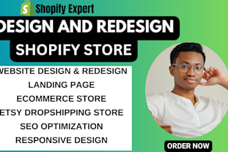 build one product shopify etsy dropshipping store website development redesign