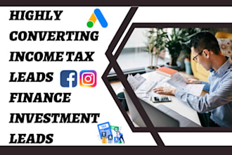 generate income tax leads finance investment leads income tax website