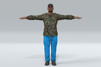accurate 3d game character, ue5 control rig, glb model animation, unity texture