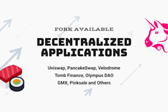 fork uniswap v2 v3, pancake swap, camelot, tomb finance, olympus dao,  lido, gmx