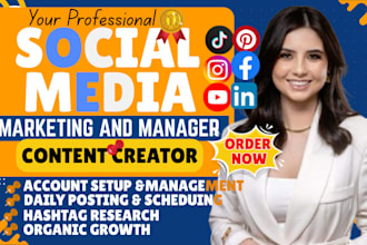 be your social media marketing manager, content creator, for facebook, instagram