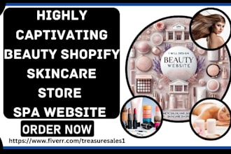 design beauty fashion spa cosmetic salon hair skincare shopify store website