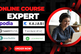 setup online courses website in podia kajabi learnworld teachable thinkific