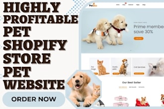 design pet shopify animal cat dog pet store dog website pet dropshipping website