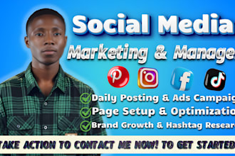 be your facebook social media marketing manager and instagram content creator