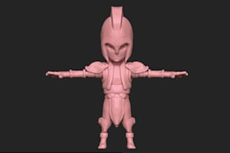 sculpt chibi 3d model,3d toy model bjd, chibi, cartoon 3d printing