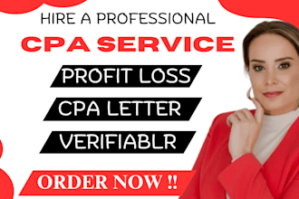 audit financial US CPA, comfort letter, income verification mortgage lettera