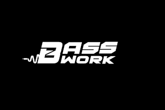 design clean bold bass music brand logo