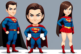 create an amazing superhero caricature character