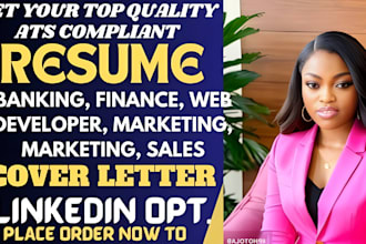 write sales, banking, finance, accounting, marketing and investment resume or CV
