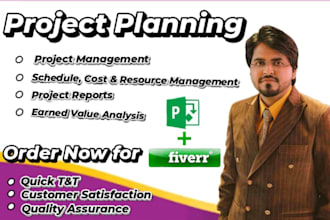 do project management using ms project and make gantt chart