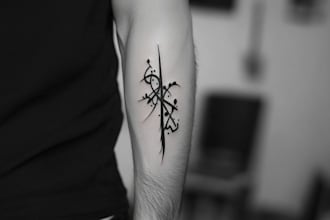 create arabic and persian minimal calligraphy tattoo