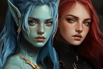draw a fantasy character portrait for you