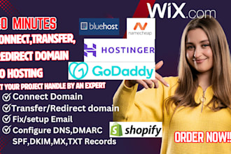 connect or transfer domain to shopify, wix, wordpress, squarespace
