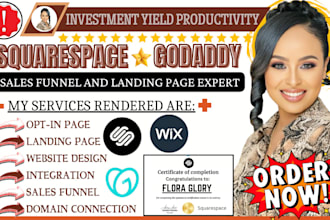 build squarespace website, connect or transfer domain, godaddy website design