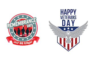 make creative eagle military veteran logo and t shirt design