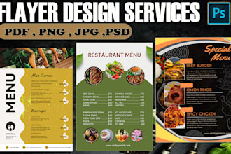 attractive restaurant flyer, food menu, food poster design