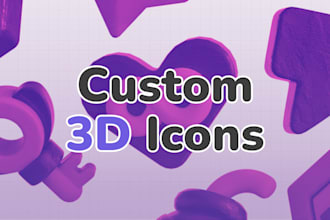 design stunning custom 3d icons for you