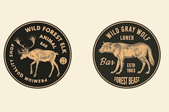design hand drawn animal vintage logo