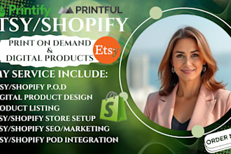 setup etsy shopify shop pod digital products etsy SEO,etsy shopify listing