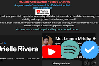 set up your spotify or youtube artist channel